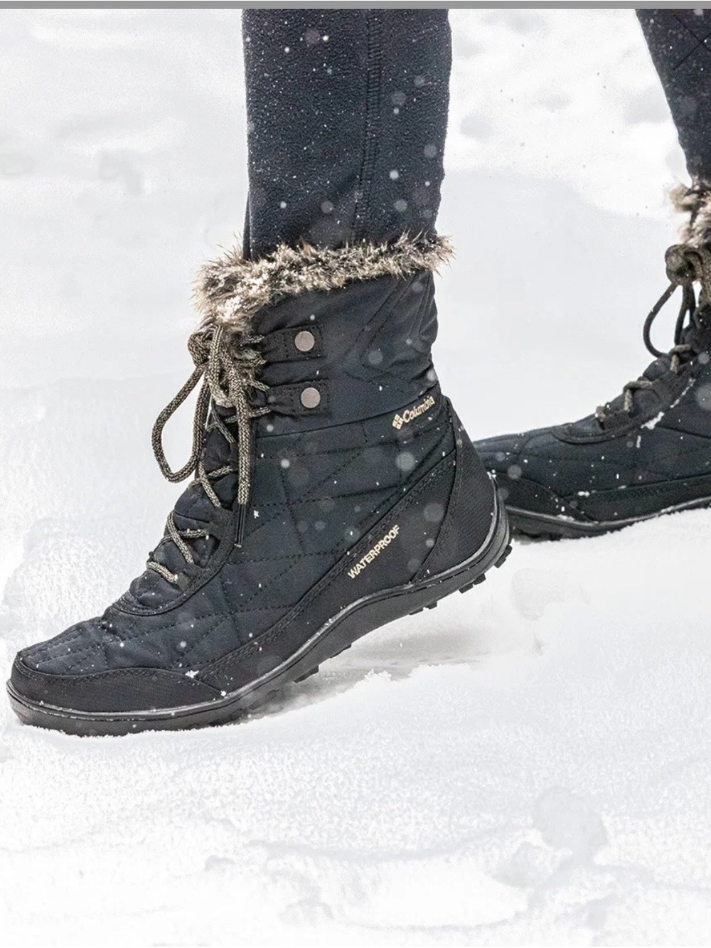 Columbia Minx Shorty III Insulated Winter Boots In Black-Sz 10